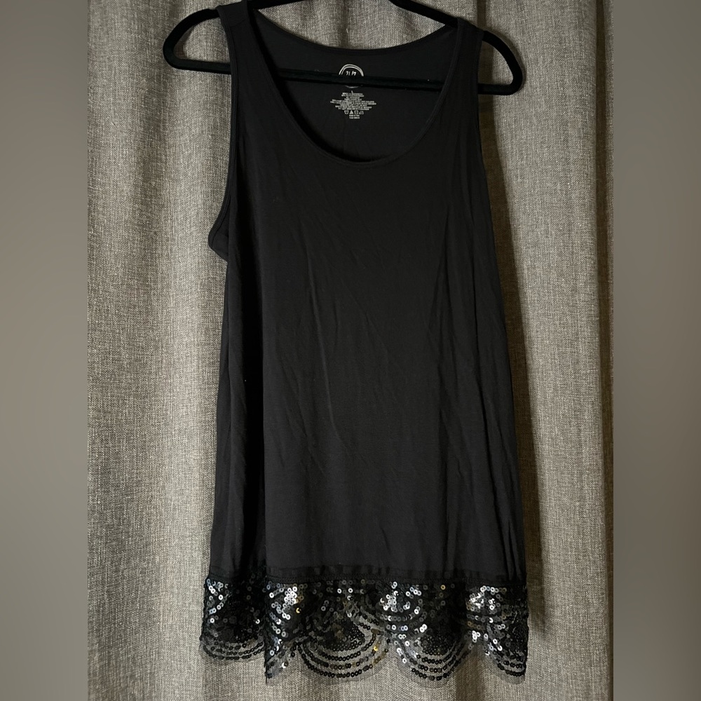 Black Sequin Tank